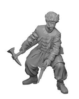 cossack 2 polish xvii noble thirty years' war polish-lithuanian commonwealth sabre musketeers cossacks 3d print model - Mito3D