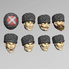 cossacks 28mm heads head imperial guard miniature soviet wargaming warhammer warlord games wwii props 3d print model - Mito3D