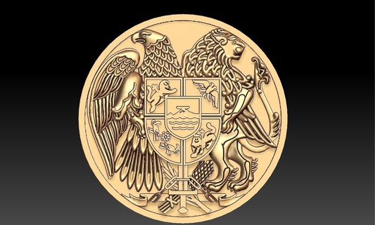 costo brazos Armenia pendiente brazo símbolo familia banderas escudos medallón joyería joya colgantes 3d print model - Mito3D