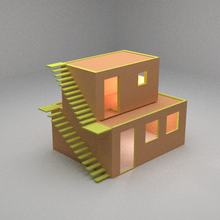 cottage floor orange yellow toy 3d print model - Mito3D