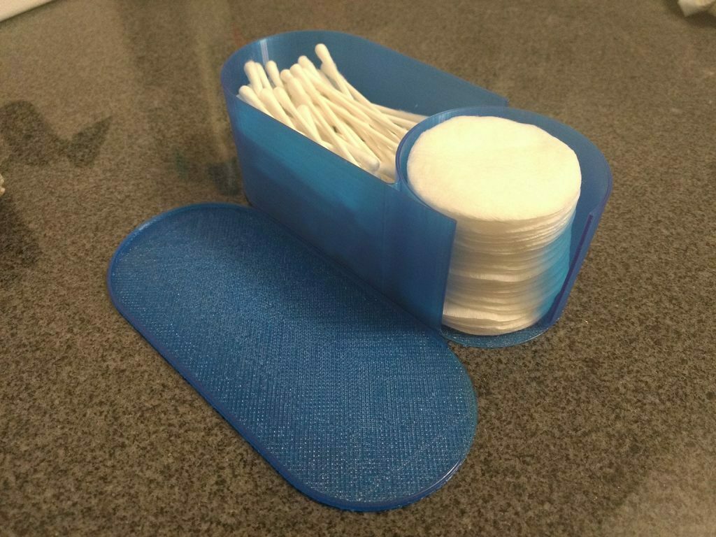 cotton buds pads container lid - vase mode bathroom bud containers box organization storage 3D print model - Mito3D