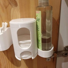 cotton pad wall dispenser bottle holder mounted pads wool bathroom 3d print model - Mito3D