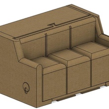 couch puzzle box avaliable mini factory 3d print model - Mito3D