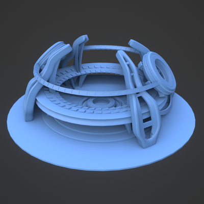 council rotunda structure scifi pillars space alien stage meeting knights star galactic gods 3d print model - Mito3D