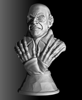count olaf vampire shadow sculpture likeness nosferatu bust 3d print model - Mito3D