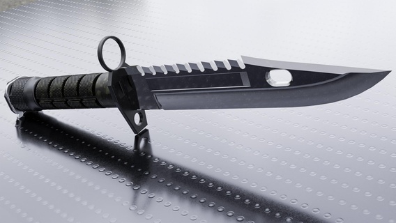 counter strike bayonet knife blade game props high poly detail cs pc tabletop collectable 3d print model - Mito3D