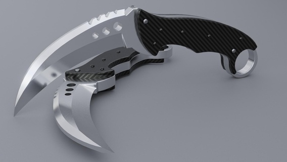 counter strike talon knife Art cs 2 blade weapon tabletop collctable game prop 3d pc 3d print model - Mito3D