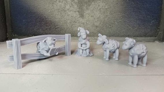 Contando ovelha errado animais arte liquidificador 3d Distração amigáveis miniaturas números original resina simples sla dormir tábua 3d print model - Mito3D