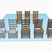 country sandalye koleksiyonu çeşitli hobi 3d print model - Mito3D