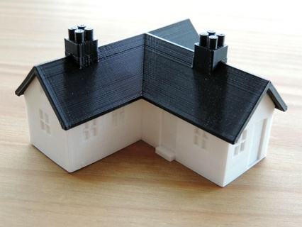 Land Hütte Bauernhaus 3dmodel Bungalow Miniwargaming Modell Eisenbahn Züge scale Gebäude Strukturen 3d print model - Mito3D