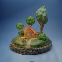 country house childhood toy sculpture 3d print model - Mito3D
