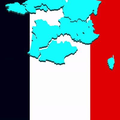 nazione puzzle francia 3d europa geografia carta geografica modello mondo 3d print model - Mito3D
