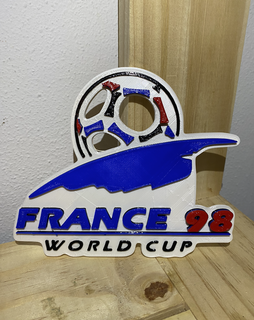 coupé monde 98 logo football France monde fifa 3d print model - Mito3D