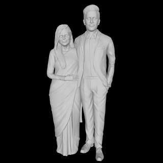couple fille saree 2 mariage Indien pakistanais bangladais Beau homme Salvatore Ferragamo ender 3 personnage élite figure Humain 3d print model - Mito3D