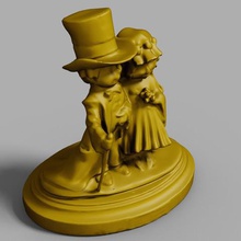 paar Freunde verschiedene 3d Braut, Bräutigam lustige Figur Torte, Kuchen Bild 3d print model - Mito3D