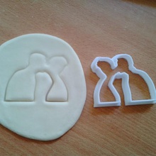 couple bride wedding cookie cutter 2 home 3d print model - Mito3D