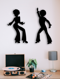 çift disko dans duvar dekorasyon Kadın adam disk 3d print model - Mito3D