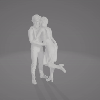 couple embrace woman man statue miniature figurine diorama model train hot wheels printable resin sla free sculpture 1 64 3d print model - Mito3D