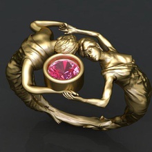 çift nişan yüzüğü takı zbrush yüzük grup cnc 3d 3dprintable baskı lüks heykel altın anatomi moda yazdırılabilir Gümüş elmas kadın erkek aşk düğün 3d print model - Mito3D