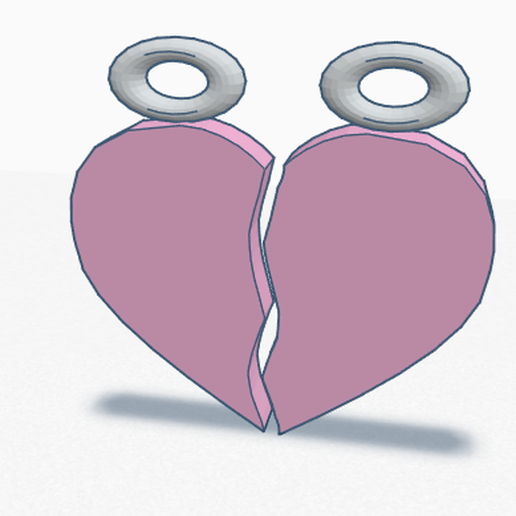 couple heart pendant art love jewel key ring game bracelet 3D print model - Mito3D