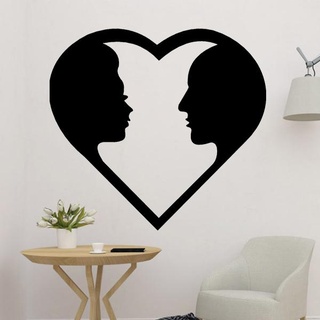 couple cœur autocollant décoration ki SSED décor art velentin l'amour embrassé chéri romantique 2d sortir ensemble 3d print model - Mito3D