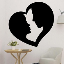 Pareja hogar decoración Arte ki ssed Velentina corazón amor besado querido romántico 2d Fechado 3d print model - Mito3D