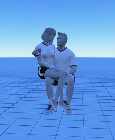 casal i arte sentado namorado namorada amar miniatura figura homem mulher 3d print model - Mito3D