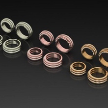 Pareja anillos joyería joya diamante compromiso diseño lujo oro 3d print model - Mito3D
