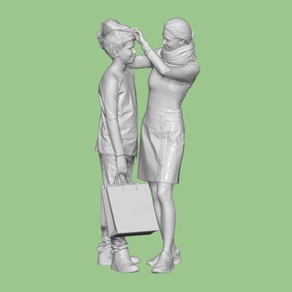 coppia shopping diorama uomo pressofuso 1 64 corpo 32 24 modello miniatura umano miniature figurine 3d print model - Mito3D