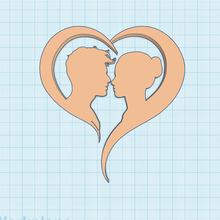 coppia silhouette cuore forma romantico telaio 3d print model - Mito3D