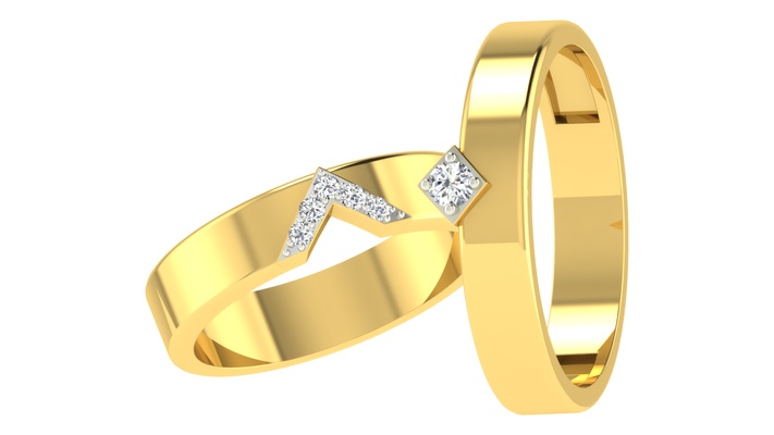 couple mariage bande 95 dimond bague 3d modèle imprimable dent or argent bijoux mode goujat came 3d print model - Mito3D