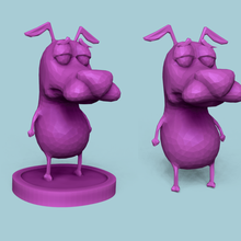 coraggio - cane fifone low poly stampabile in miniatura vari vile animazione orrore la commedia collezione da cartone animato rete warner bros 3d 3d print model - Mito3D