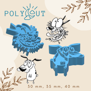 coraggio vigliaccamente cane francobollo argilla polimerica Halloween 3d print model - Mito3D