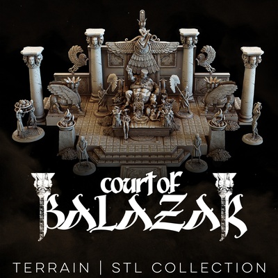 corte of balazar terreno conjunto juego desierto miniaturas modular rpg guerra palacio calabozo losas placer dolor 5e babilónico sombrío animales fantasía oscura dios oscuro salmo prohibido placerculto 3d print model - Mito3D