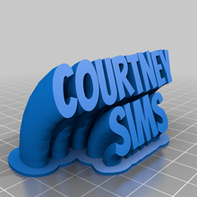 Courtney sims assiette texte personnalisé Bureau 3d print model - Mito3D