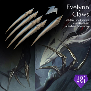 coven evelynn claws league legends 3d print cosplay stl files 3d print model - Mito3D