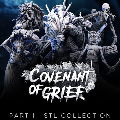 covenant of grief collection game horror miniatures modular rpg wargaming kitbash ghosts haunt 32mm banshee 5e grimdark wraiths bestiarum darkfantasy forbiddenpsalm ghasts folkhorror femaleghost 3d print model - Mito3D