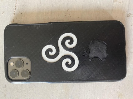 couverture gaine iphone 11 pro max bzh Pomme coque boîte Bretagne triskell gwenn noir blanc 3d print model - Mito3D