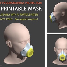 covid-19 máscara de fácil-para-impressão sem filtro suporte necessário ferramenta as ferramentas vírus salud respirador proteção proteccion rímel saúde coronavírus 3d print model - Mito3D