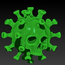 covid-19 cranio art coronavirus virus 3d print model - Mito3D