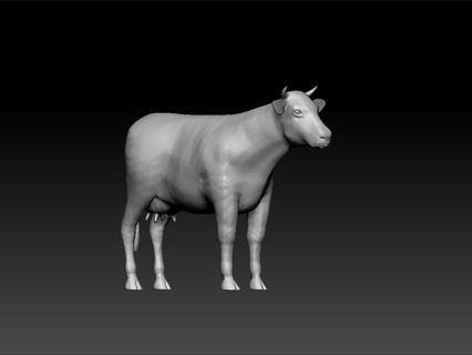 cow Art on desk test model amazing animal 3d print model - Mito3D