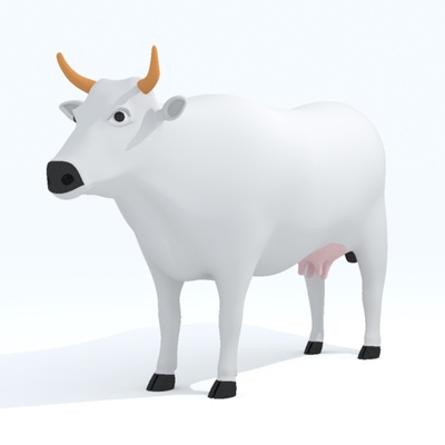 vaca arte 3dprintable 3d modelo 3dart animal criatura 3d print model - Mito3D