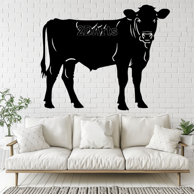 cow 2d wall art window - add rustic charm to home art decor farmhouse style 3d printing laser cutting digital file stl svg animal lovers handmade birthday gift mother's day father's housewarming countryside feel festive christmas thanksgiving 3d print model - Mito3D