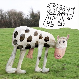 vaca Arte niño infantil animales creatividad engra alharaca 3d print model - Mito3D