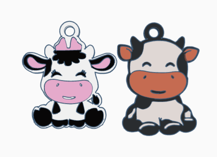 cow bull keychain 3d print model - Mito3D