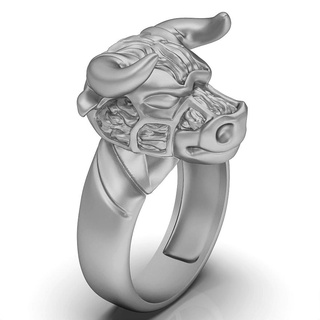 vache taureau bague argent or bijoux imprimable 3d modèle tendance mode conception zbrush tigre 3d print model - Mito3D