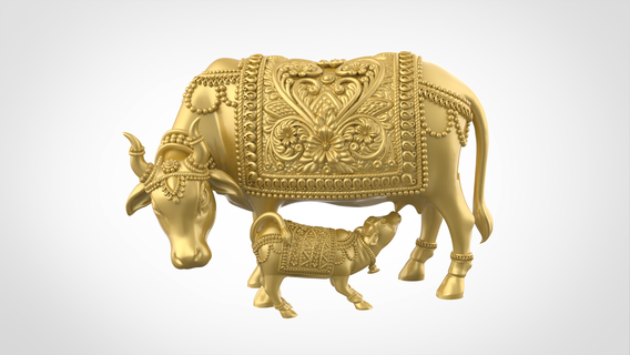 cow calf 3d-print model cow-3d-file calf-3d-file bull-3dprint-file ox-3d-print-file cow-3dprint-model jewelry-cow 3d cad file 3d print model - Mito3D