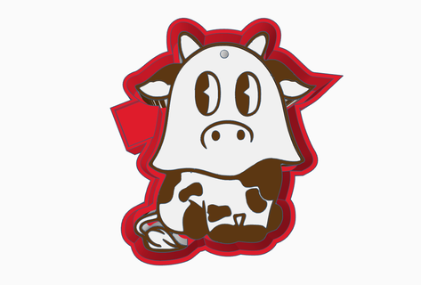 cow ghost halloween costume air freshener mold silicon freshie 3d print model - Mito3D