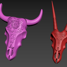 cow head art animals bone 3d print model - Mito3D