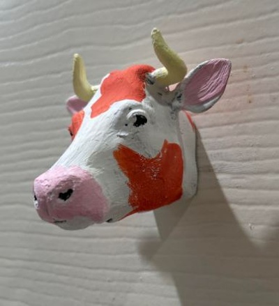 vache boutons accueil maison décor bouton meuglement porte 3d print model - Mito3D